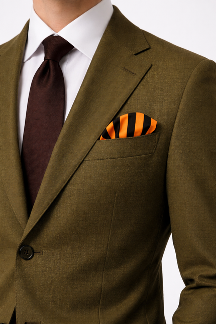 Imperial Stripes Silk Pocket Square by Monzoro – view 6