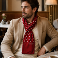 Maroon Dot Polka - Silk Men Scarf by Monzoro – view 14