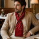 Maroon Dot Polka - Silk Men Scarf by Monzoro – view 14