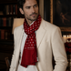 Maroon Dot Polka - Silk Men Scarf by Monzoro – view 17
