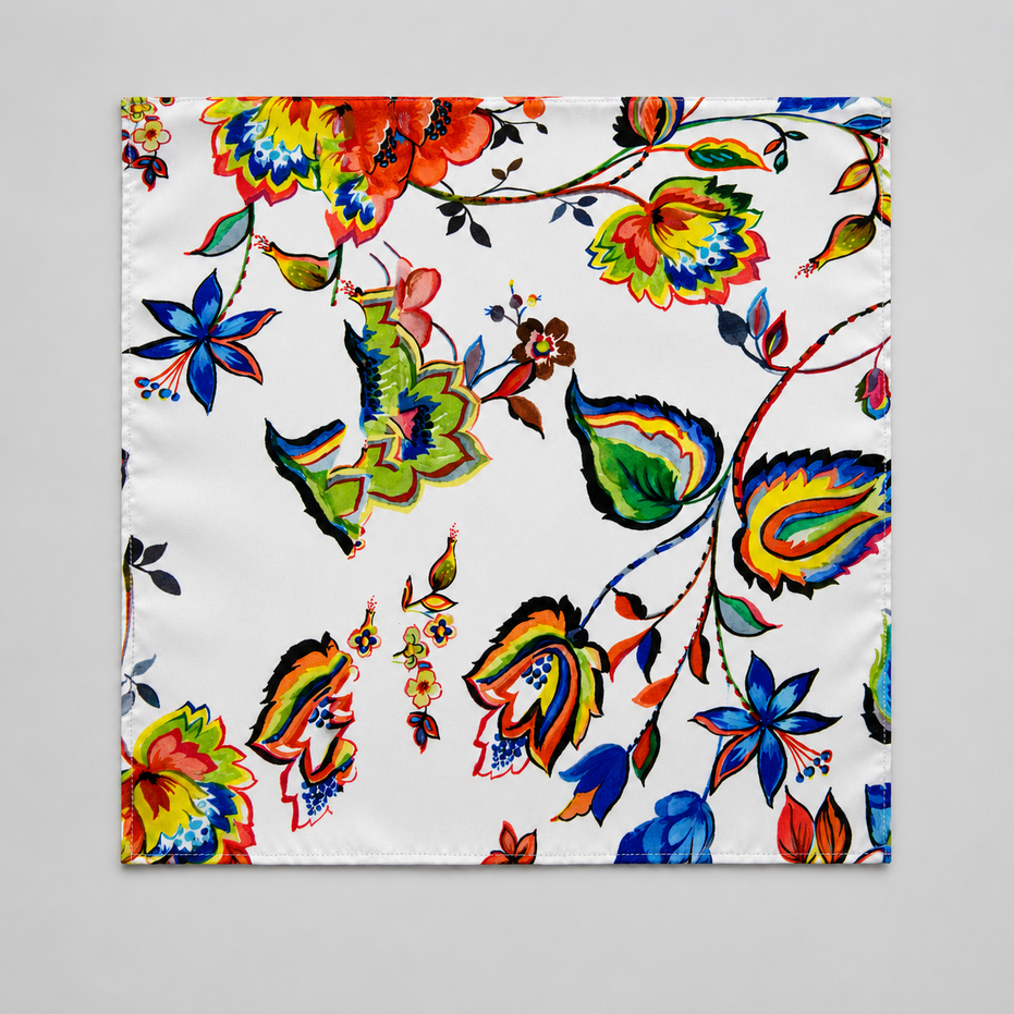 Meadow Carnival Silk Pocket Square by Monzoro – view 10