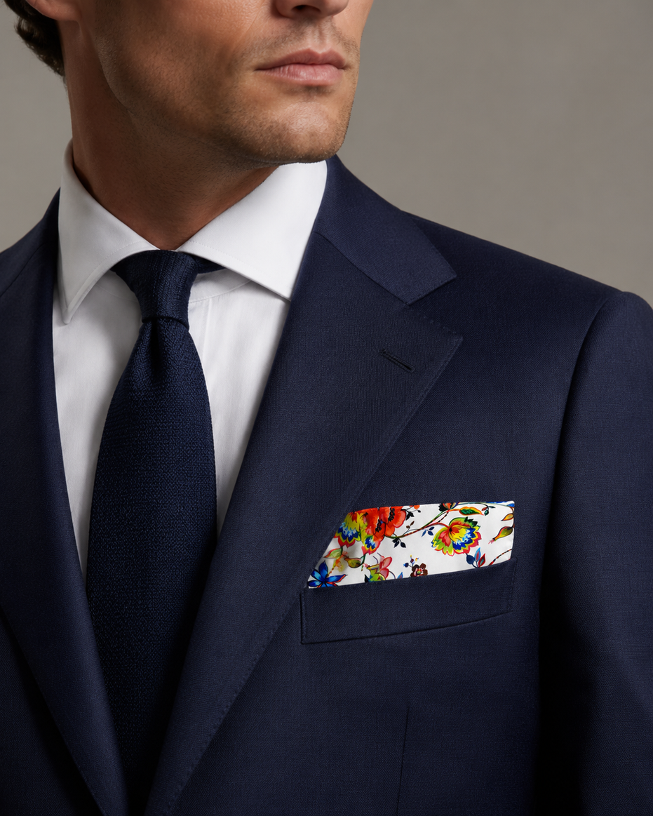 Meadow Carnival Silk Pocket Square by Monzoro – view 13