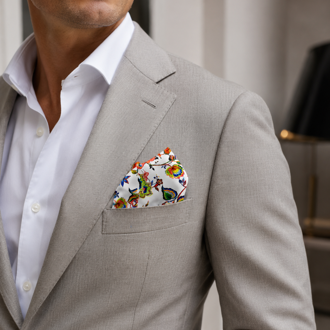 Meadow Carnival Silk Pocket Square by Monzoro – view 14