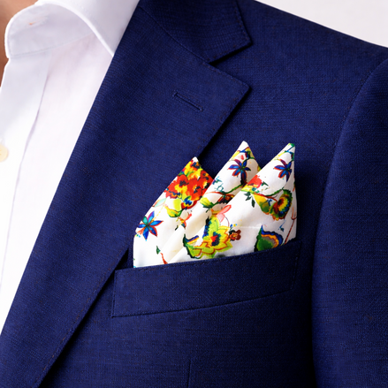 Meadow Carnival Silk Pocket Square by Monzoro – view 4