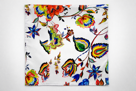 Meadow Carnival Silk Pocket Square by Monzoro