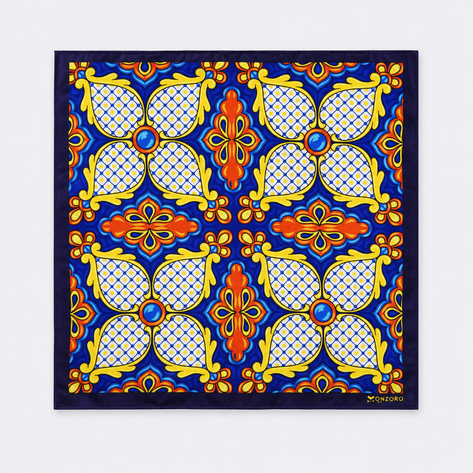 Mexican Talavera - Silk Pocket Square by Monzoro – view 7