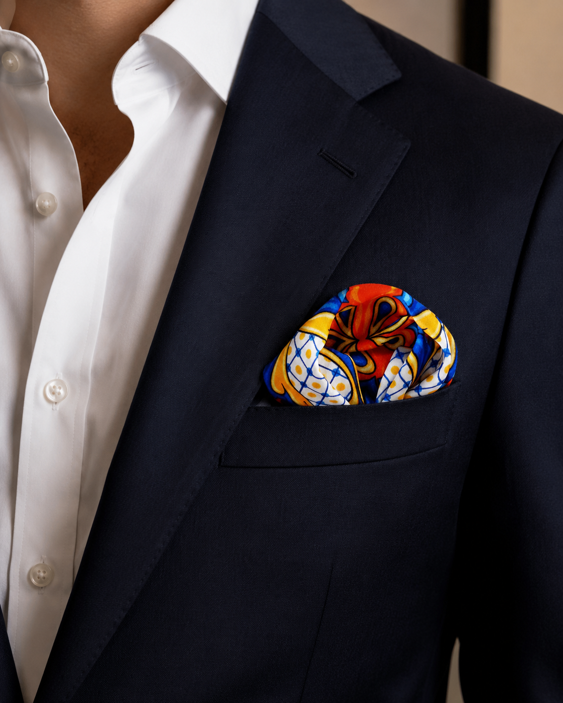 Mexican Talavera - Silk Pocket Square by Monzoro – view 12