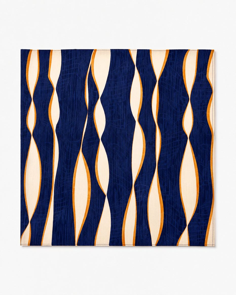 Midnight Current Silk Pocket Square by Monzoro – view 9