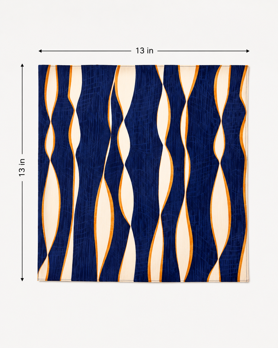 Midnight Current Silk Pocket Square by Monzoro – view 16