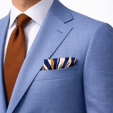 Midnight Current Silk Pocket Square by Monzoro – view 3