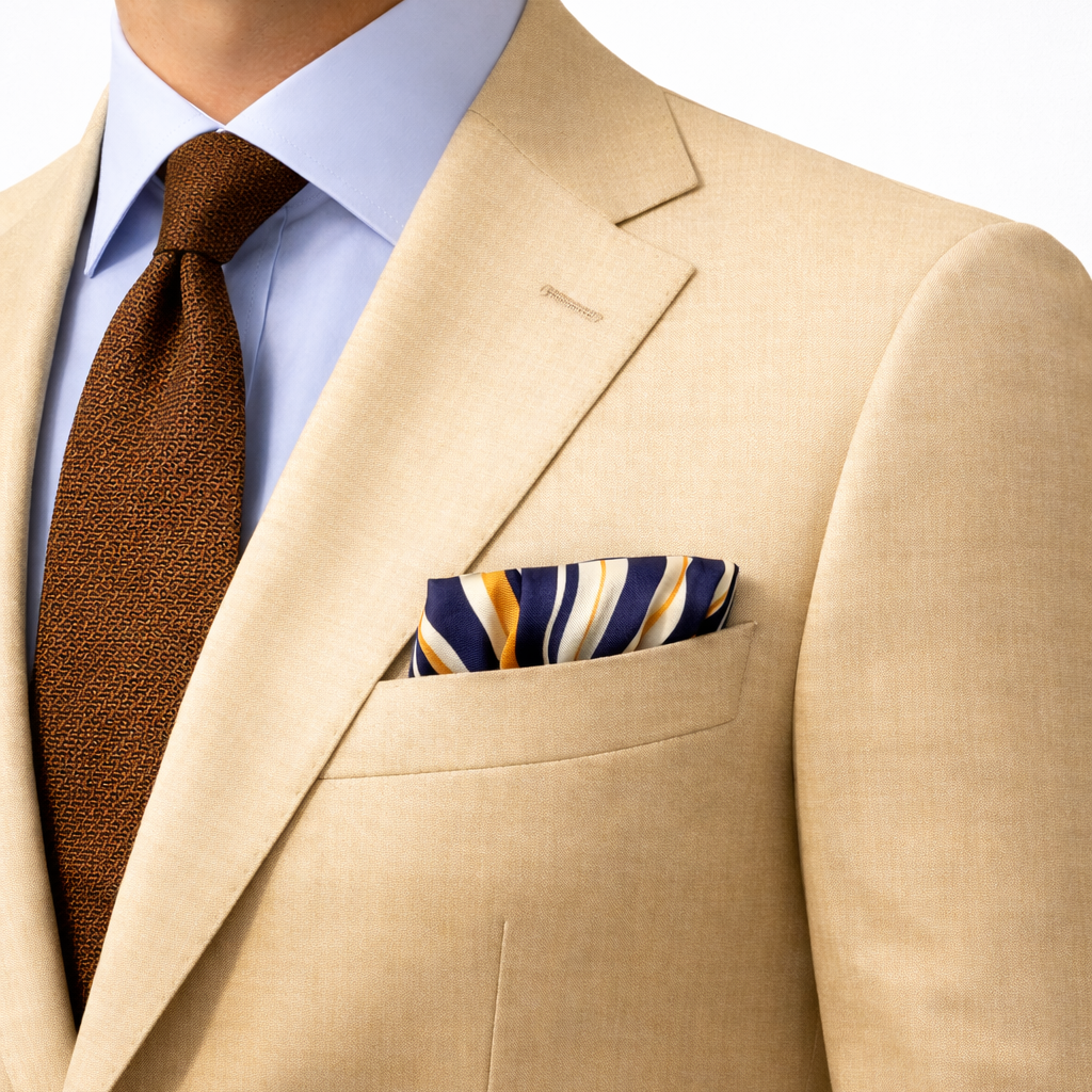 Midnight Current Silk Pocket Square by Monzoro – view 4