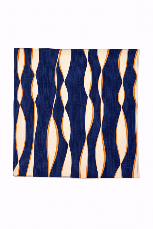 Midnight Current Silk Pocket Square by Monzoro