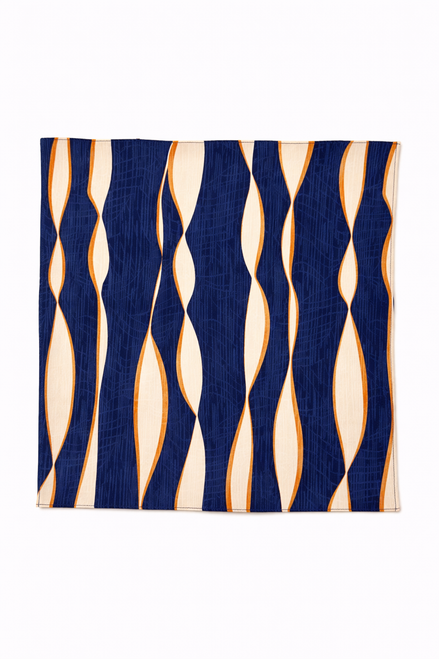 Midnight Current Silk Pocket Square by Monzoro
