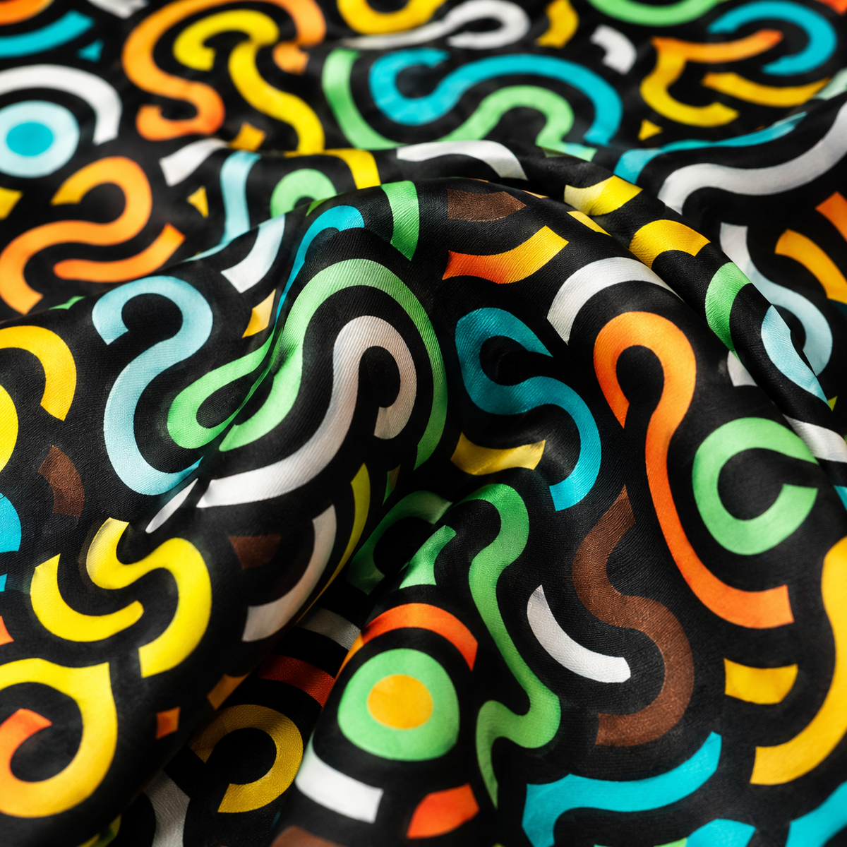 Multi Doodle Art - Silk Pocket Square by Monzoro – view 9