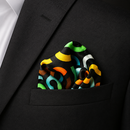 Multi Doodle Art - Silk Pocket Square by Monzoro – view 10