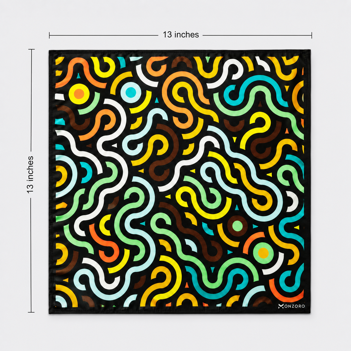 Multi Doodle Art - Silk Pocket Square by Monzoro – view 11