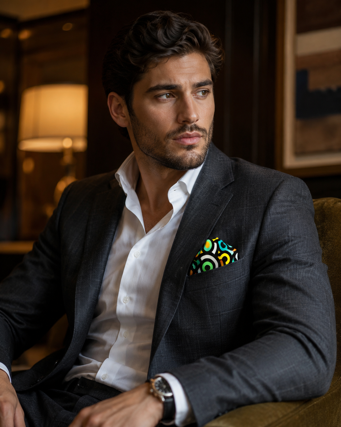 Multi Doodle Art - Silk Pocket Square by Monzoro – view 14