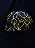 Navy and Gold Rugs Silk Pocket Square by Monzoro – view 5