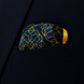 Navy and Gold Rugs Silk Pocket Square by Monzoro – view 9