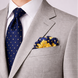 Navy Blue Floral Silk Pocket Square by Monzoro – view 10