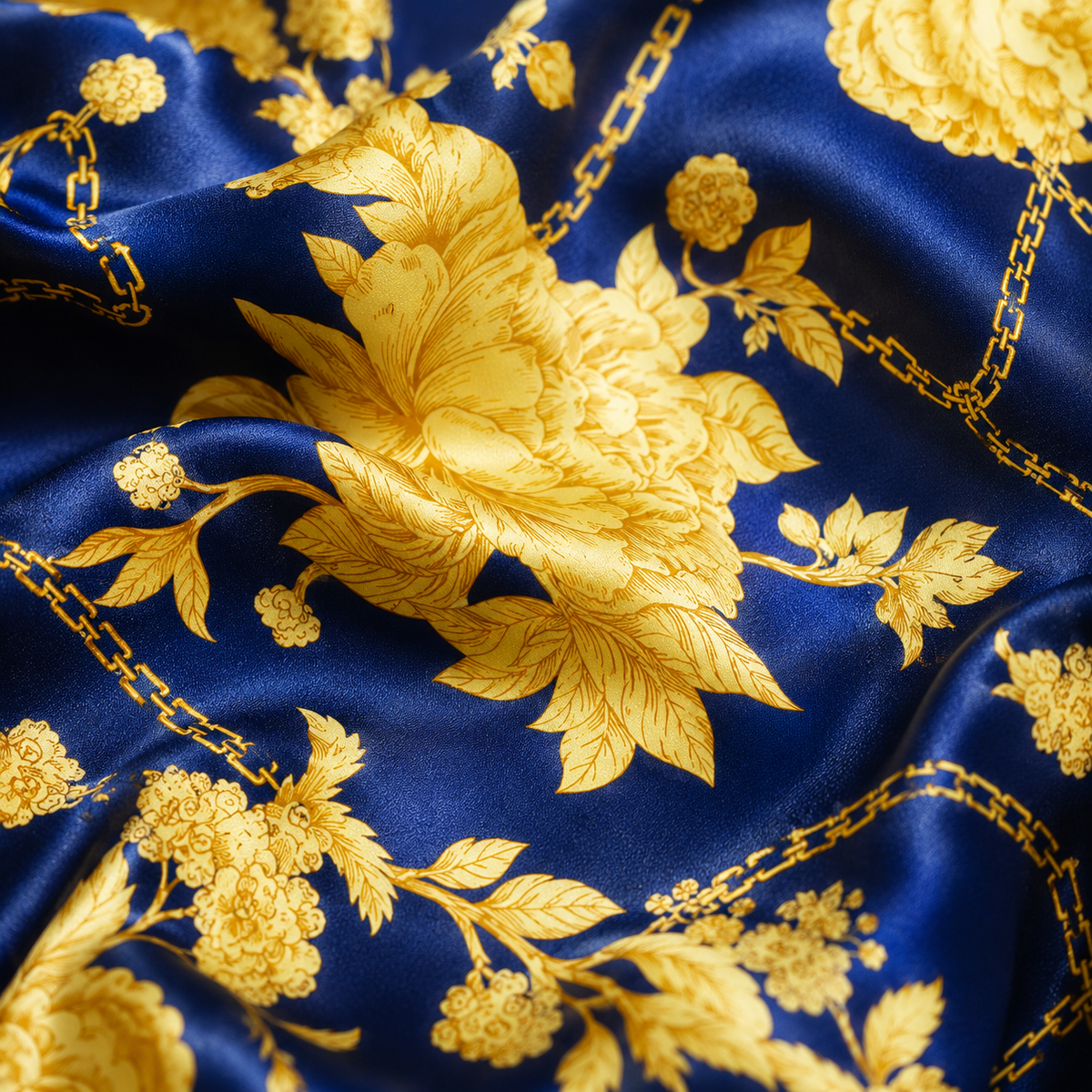 Navy Blue Floral Silk Pocket Square by Monzoro – view 15