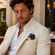 Navy Blue Floral Silk Pocket Square by Monzoro – view 20
