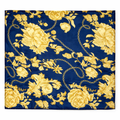 Navy Blue Floral Silk Pocket Square by Monzoro