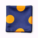 Navy Blue with Orange Polka Dots Silk Pocket Square by Monzoro – view 9