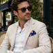 Navy Blue with Orange Polka Dots Silk Pocket Square by Monzoro – view 18