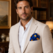 Navy Blue with Orange Polka Dots Silk Pocket Square by Monzoro – view 23