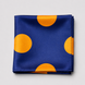 Navy Blue with Orange Polka Dots Silk Pocket Square by Monzoro – view 25