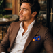 Navy Blue with Orange Polka Dots Silk Pocket Square by Monzoro – view 30