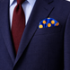 Navy Blue with Orange Polka Dots Silk Pocket Square by Monzoro – view 3