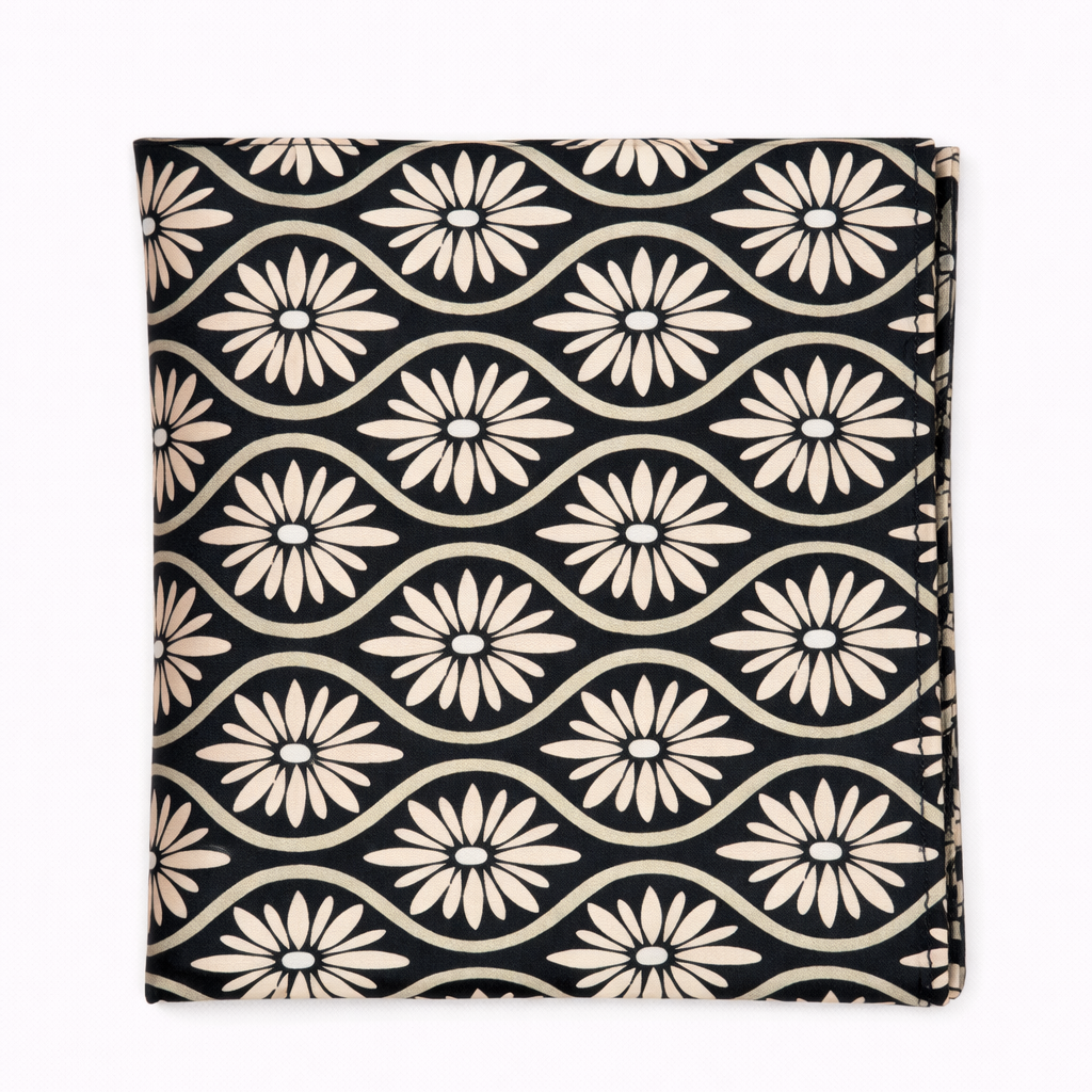 Noir Mosaic Silk Pocket Square by Monzoro – view 7