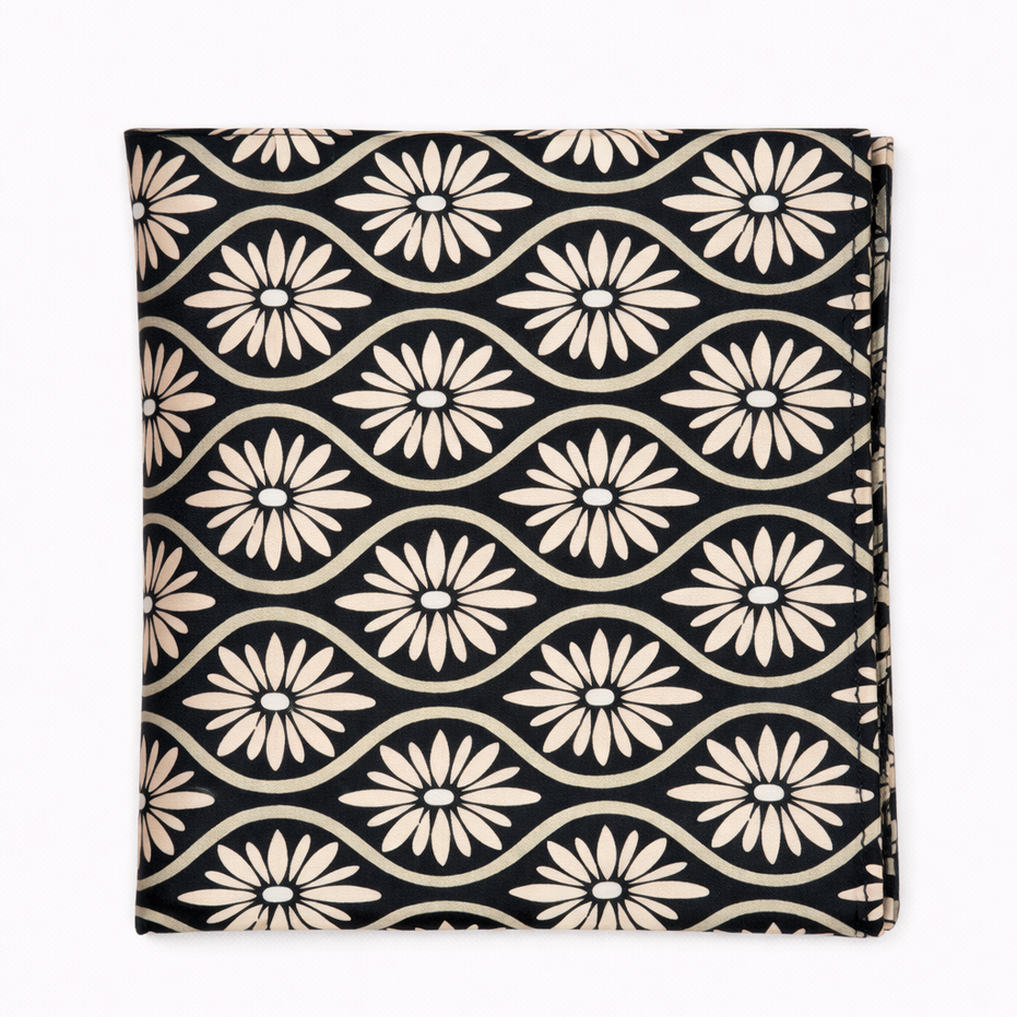 Noir Mosaic Silk Pocket Square by Monzoro – view 7