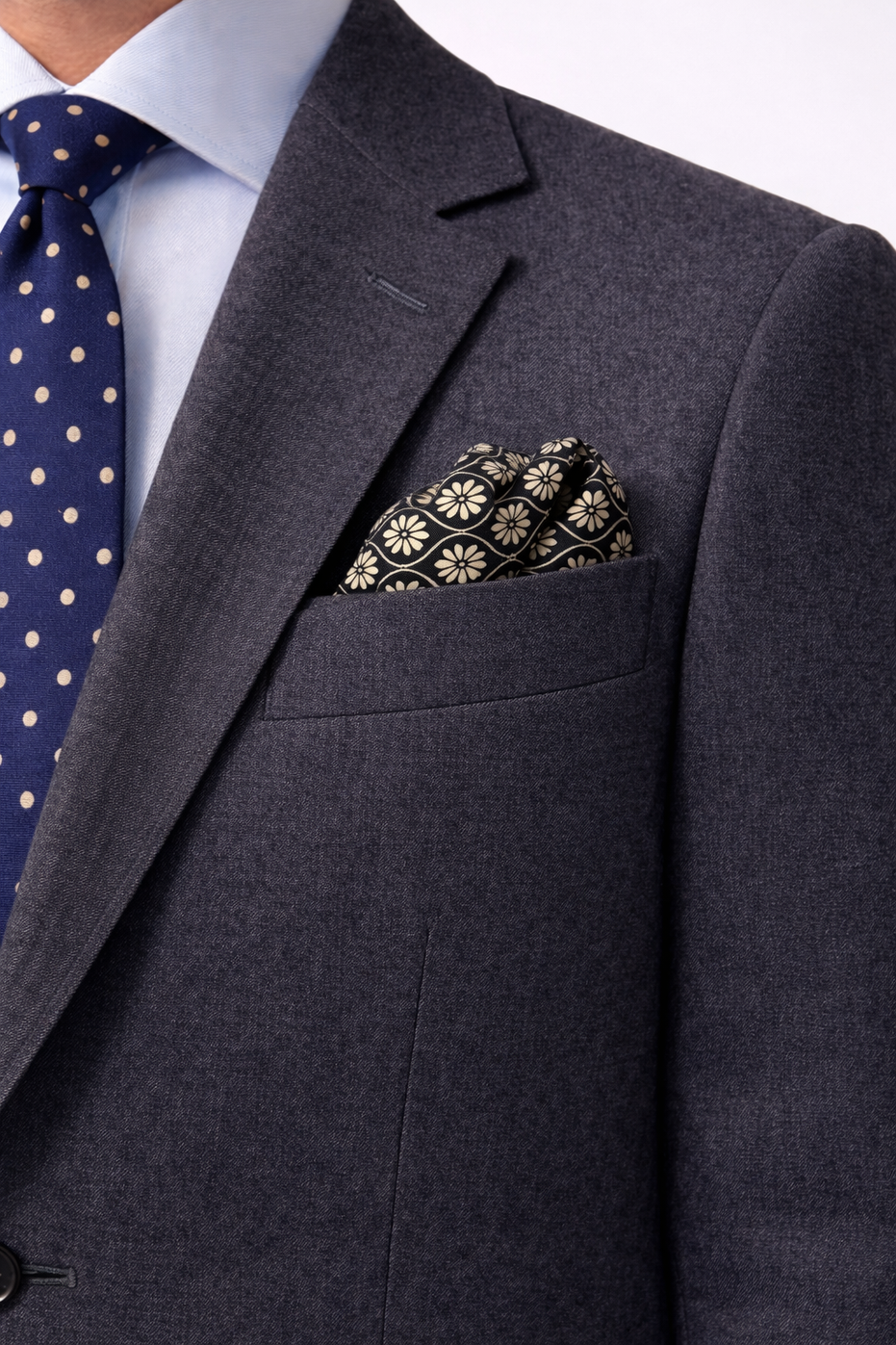 Noir Mosaic Silk Pocket Square by Monzoro – view 10