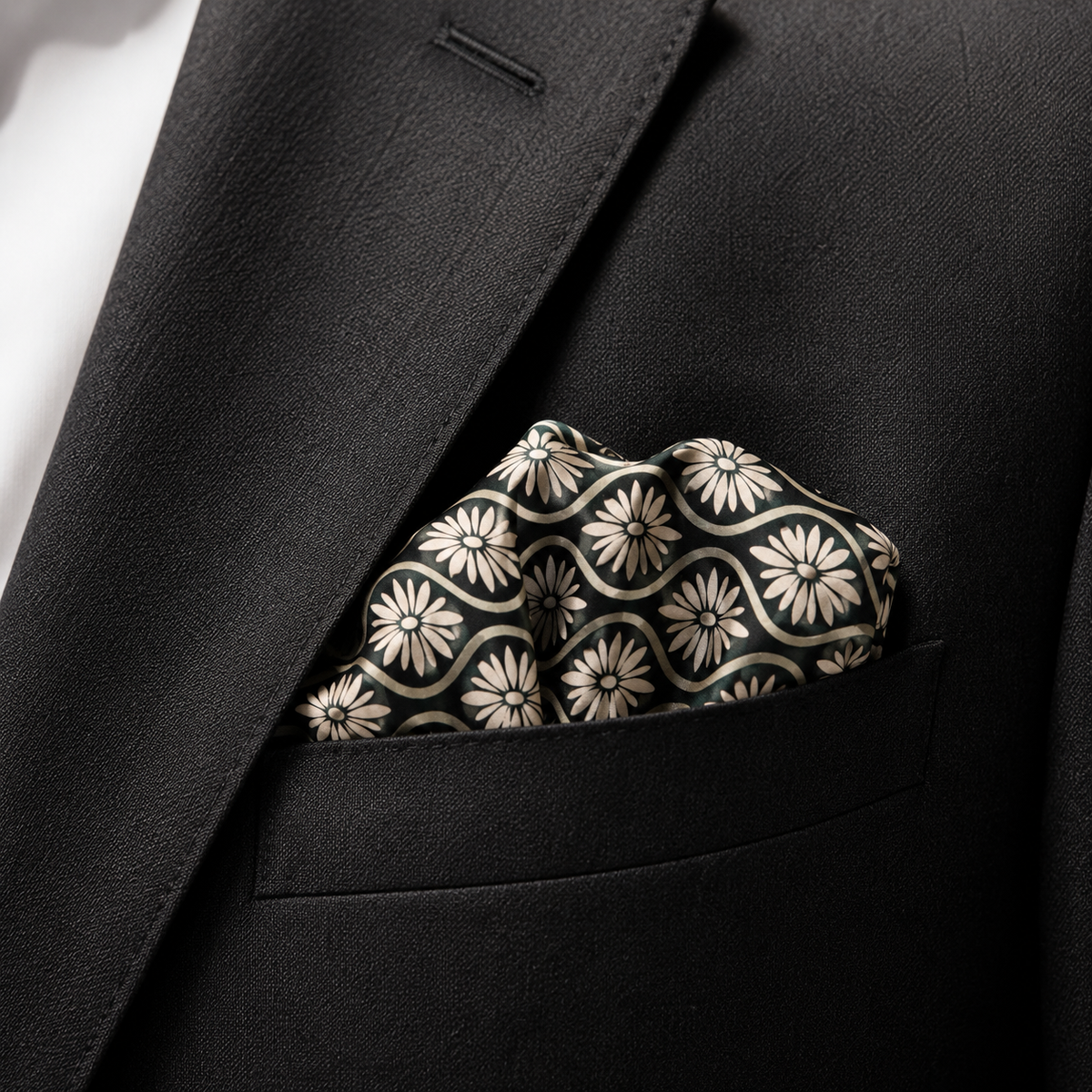 Noir Mosaic Silk Pocket Square by Monzoro – view 16