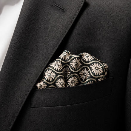 Noir Mosaic Silk Pocket Square by Monzoro – view 16