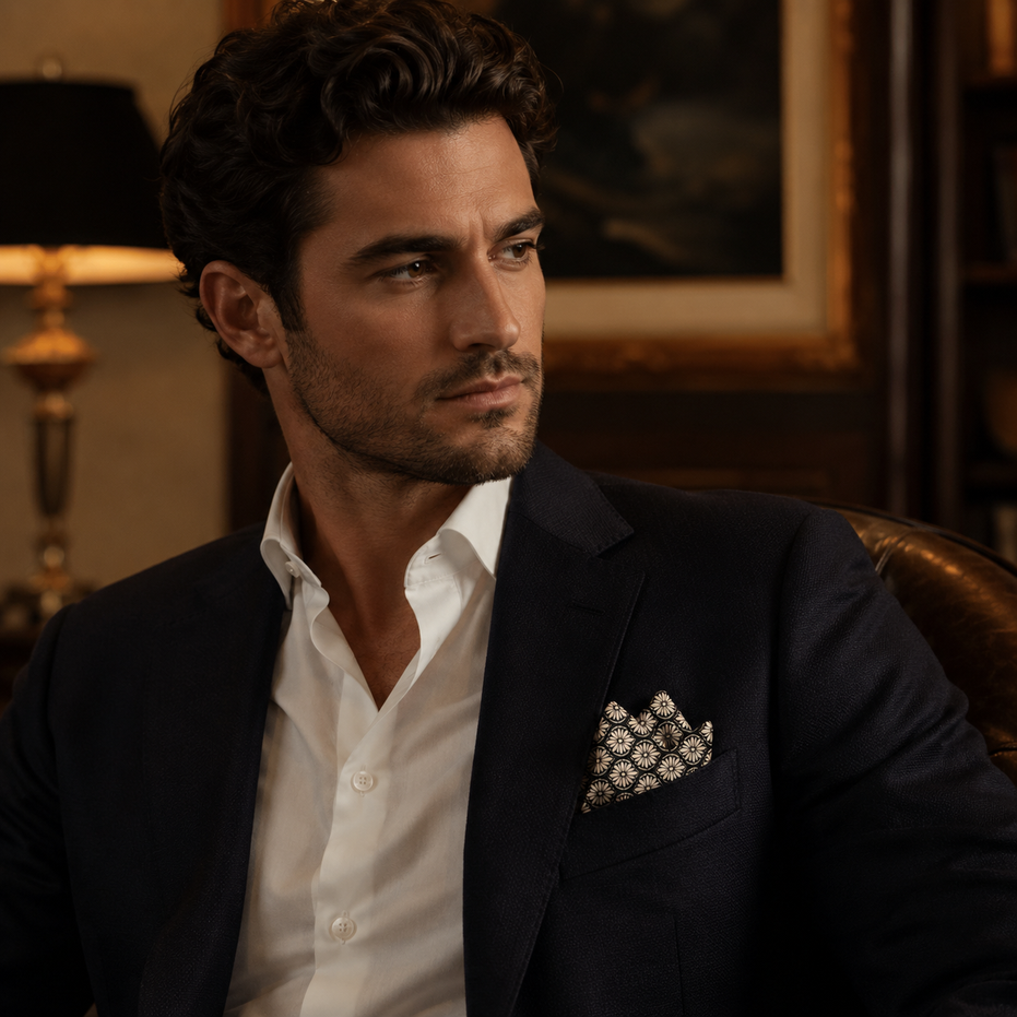 Noir Mosaic Silk Pocket Square by Monzoro – view 19