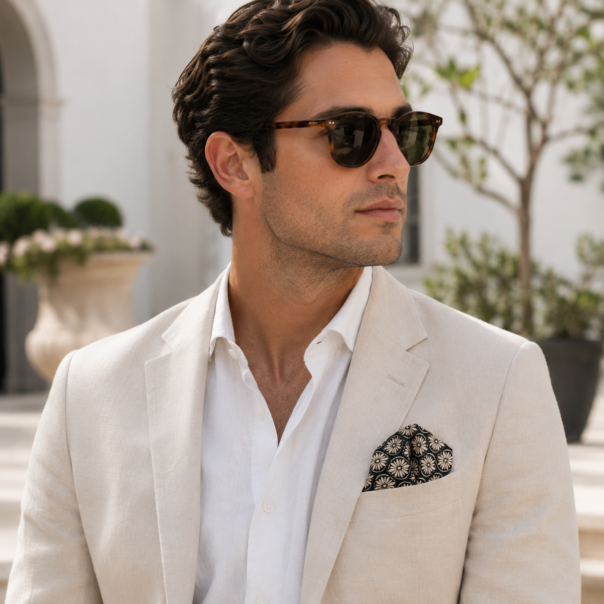 Noir Mosaic Silk Pocket Square by Monzoro – view 20