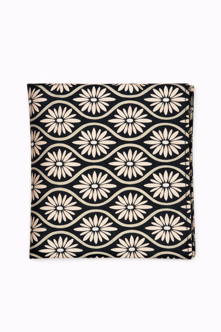 Noir Mosaic Silk Pocket Square by Monzoro – view 2