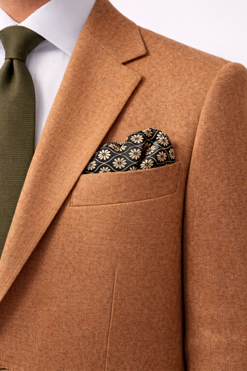 Noir Mosaic Silk Pocket Square by Monzoro – view 4