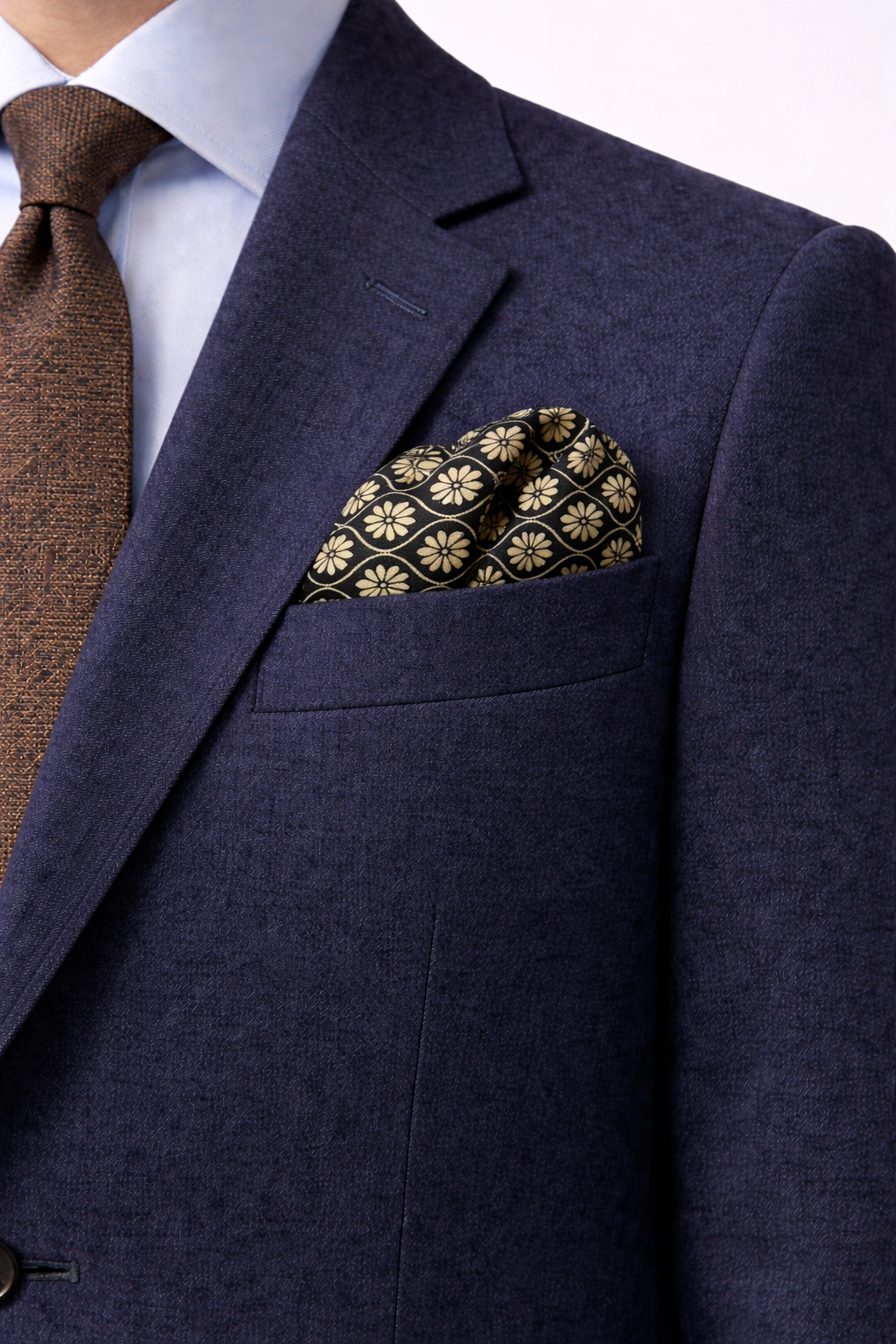 Noir Mosaic Silk Pocket Square by Monzoro – view 5