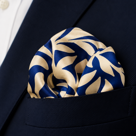 Ocean Leaf Silk Pocket Square by Monzoro – view 12