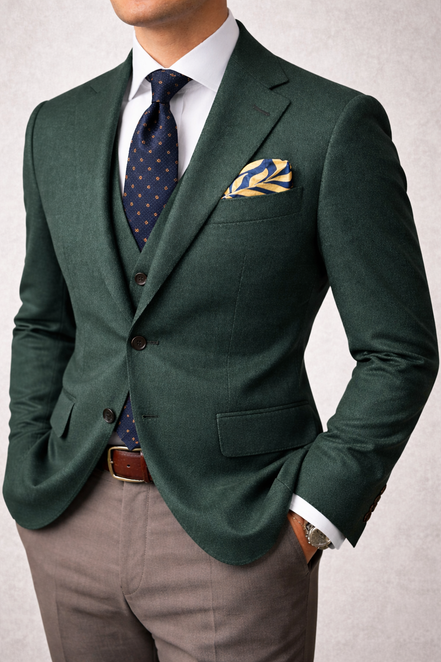 Ocean Leaf Silk Pocket Square by Monzoro – view 4