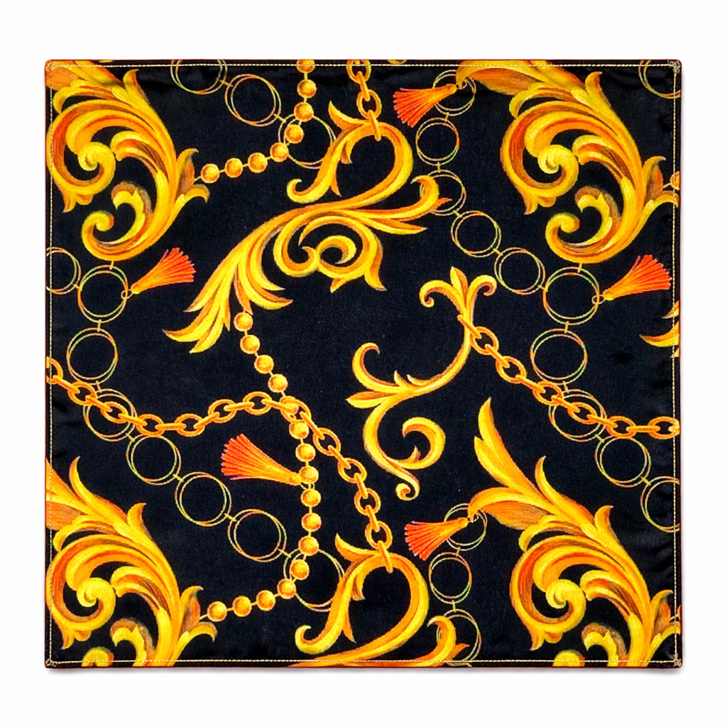 Opulent Baroque Pattern Silk Pocket Square by Monzoro – view 6
