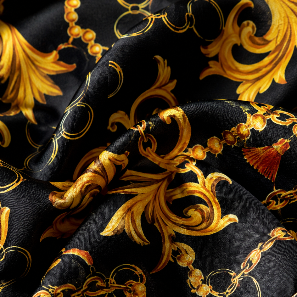 Opulent Baroque Pattern Silk Pocket Square by Monzoro – view 14