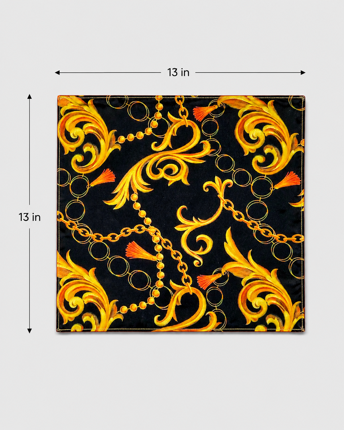 Opulent Baroque Pattern Silk Pocket Square by Monzoro – view 19