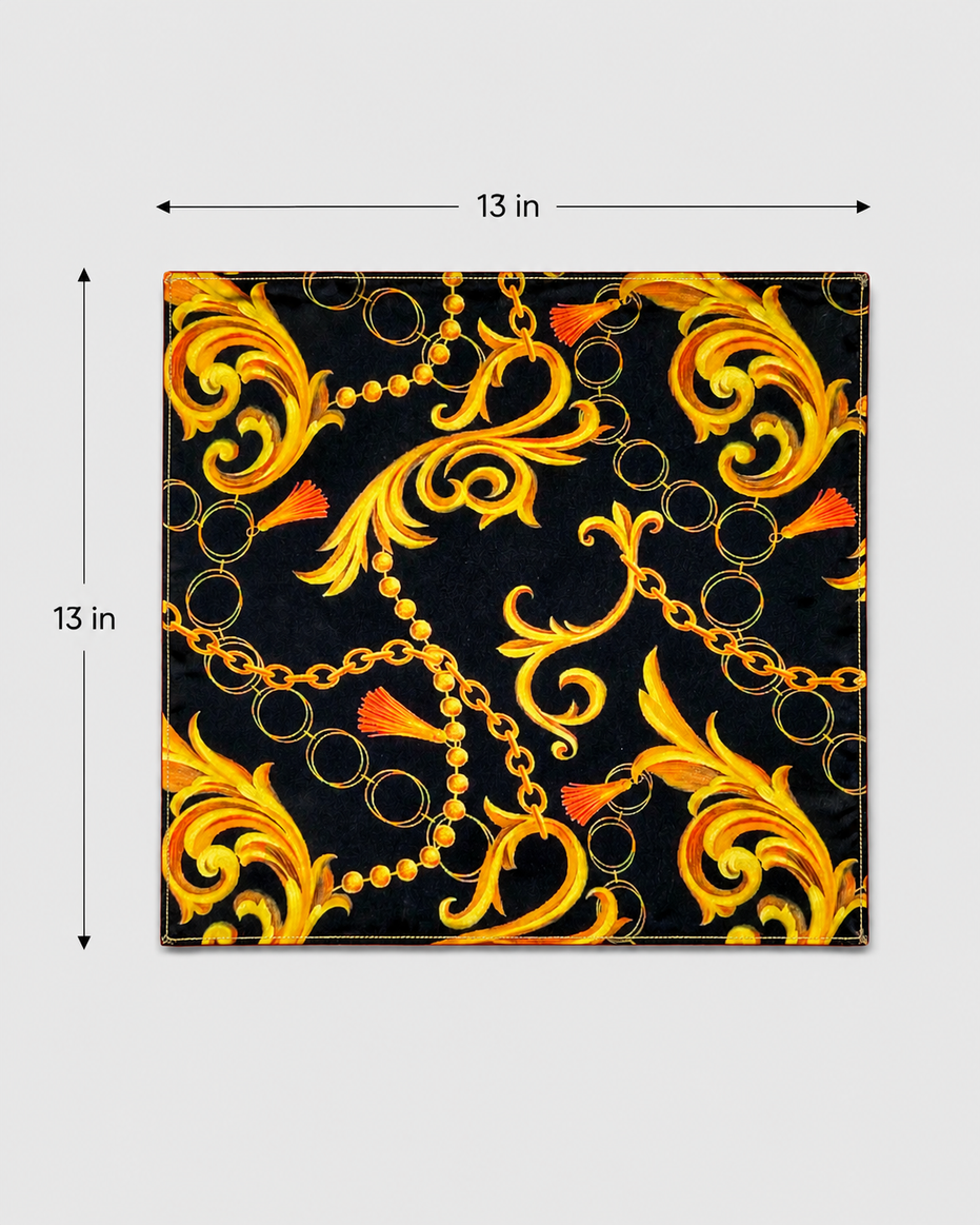 Opulent Baroque Pattern Silk Pocket Square by Monzoro – view 19