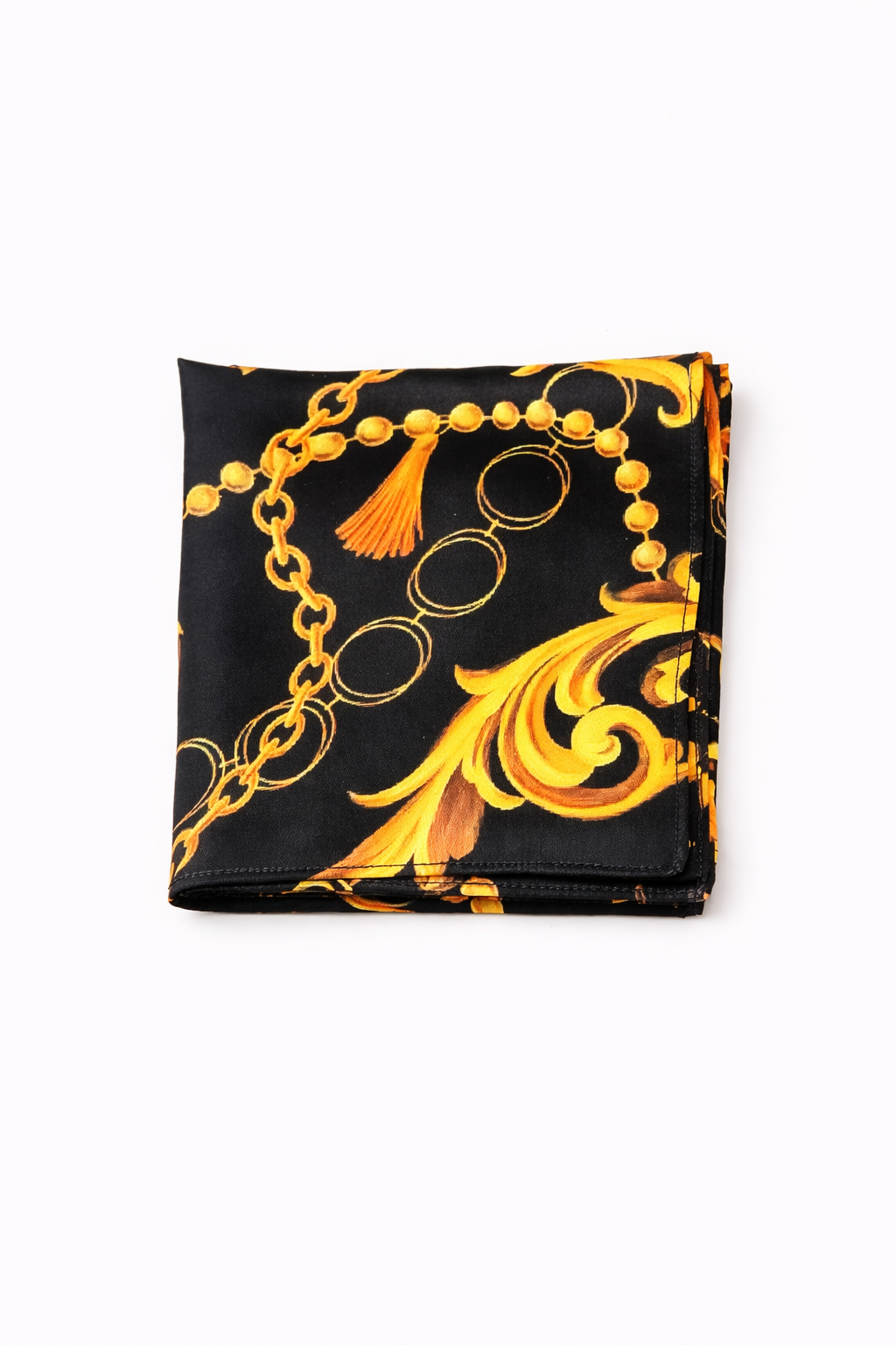 Opulent Baroque Pattern Silk Pocket Square by Monzoro – view 2